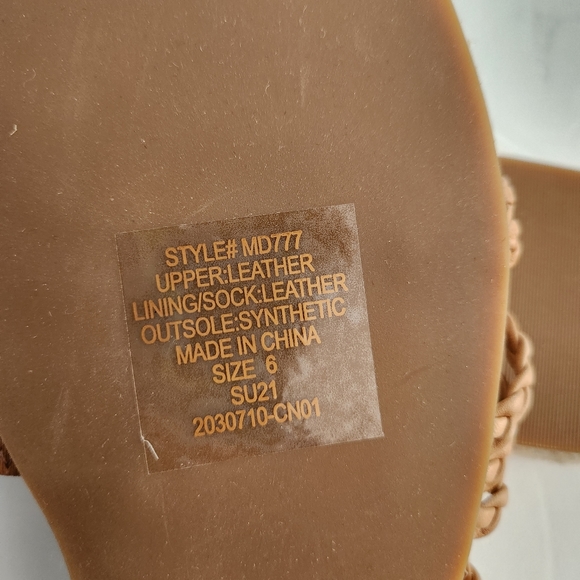 Madewell Kathryn Espadrille in Tan Strappy Flat Leather Slide on Sandals 6 5007 - Picture 8 of 9